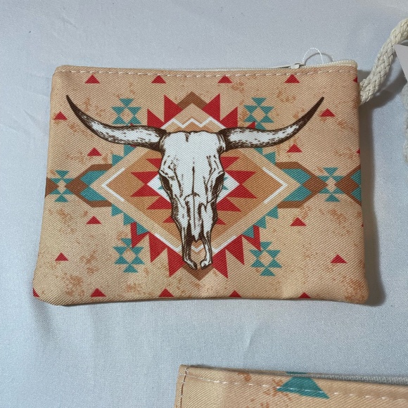 Southwestern Bag/Wallet Pouch Weekender-Travel Gym Aztec Cow Skull Tote Zippered - Picture 3 of 4